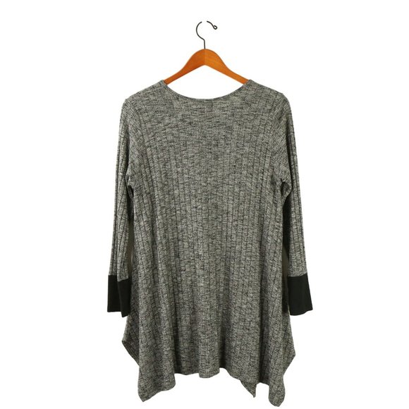Comfy USA Randi Asymmetrical Hem Heather Gray Tunic Top M - Picture 4 of 4